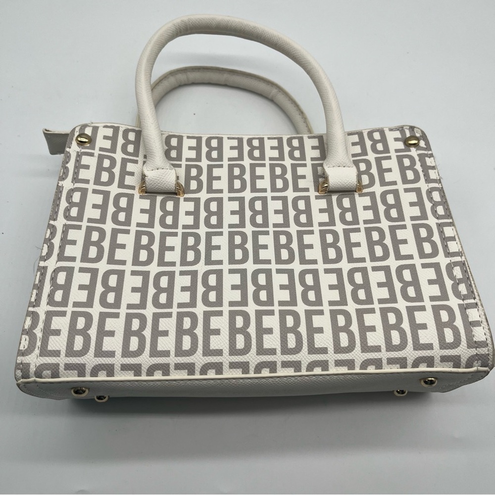 Bebe Women's Faux Leather Purse Handbag Cream Color - Picture 9 of 15